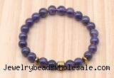 CGB8884 8mm, 10mm amethyst, drum & rondelle hematite beaded bracelets