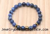 CGB8885 8mm, 10mm sodalite, drum & rondelle hematite beaded bracelets