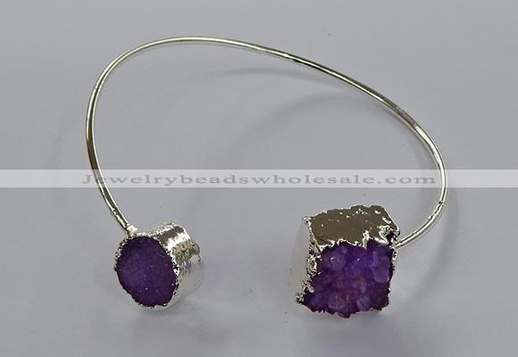 CGB889 12mm - 14*15mm freeform druzy agate gemstone bangles