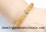 CGB8895 8mm, 10mm yellow aventurine & cross hematite power beads bracelets