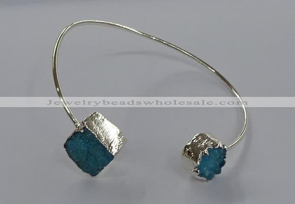 CGB891 12mm - 14*15mm freeform druzy agate gemstone bangles