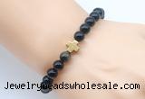 CGB8911 8mm, 10mm golden obsidian & cross hematite power beads bracelets