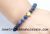 CGB8915 8mm, 10mm sodalite & cross hematite power beads bracelets