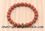 CGB8927 8mm, 10mm red jasper, cross & rondelle hematite beaded bracelets