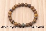 CGB8929 8mm, 10mm elephant skin jasper, cross & rondelle hematite beaded bracelets