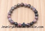 CGB8936 8mm, 10mm rhodonite, cross & rondelle hematite beaded bracelets