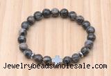 CGB8938 8mm, 10mm grey opal, cross & rondelle hematite beaded bracelets