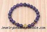 CGB8944 8mm, 10mm amethyst, cross & rondelle hematite beaded bracelets