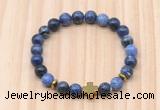 CGB8945 8mm, 10mm sodalite, cross & rondelle hematite beaded bracelets