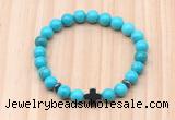 CGB8946 8mm, 10mm turquoise, cross & rondelle hematite beaded bracelets