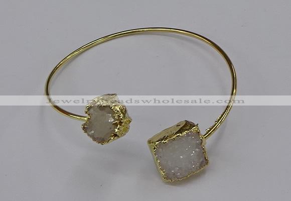 CGB895 12mm - 14*15mm freeform druzy agate gemstone bangles