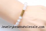 CGB8950 8mm, 10mm tibetan agate & rondelle hematite beaded bracelets