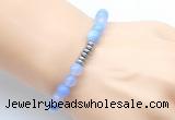 CGB8951 8mm, 10mm blue agate & rondelle hematite beaded bracelets