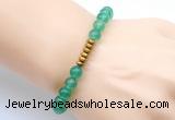 CGB8952 8mm, 10mm green agate & rondelle hematite beaded bracelets