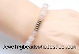 CGB8954 8mm, 10mm pink aventurine & rondelle hematite beaded bracelets