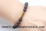 CGB8958 8mm, 10mm brecciated jasper & rondelle hematite beaded bracelets