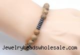 CGB8960 8mm, 10mm picture jasper & rondelle hematite beaded bracelets