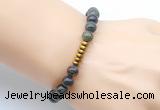 CGB8961 8mm, 10mm dragon blood jasper & rondelle hematite beaded bracelets