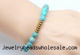 CGB8962 8mm, 10mm blue sea sediment jasper & rondelle hematite beaded bracelets