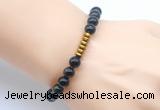 CGB8971 8mm, 10mm golden obsidian & rondelle hematite beaded bracelets