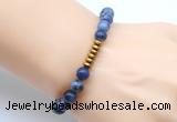 CGB8975 8mm, 10mm sodalite & rondelle hematite beaded bracelets