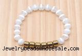 CGB8980 8mm, 10mm tibetan agate & drum hematite beaded bracelets