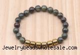 CGB8991 8mm, 10mm dragon blood jasper & drum hematite beaded bracelets