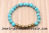 CGB8992 8mm, 10mm blue sea sediment jasper & drum hematite beaded bracelets