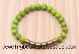 CGB8993 8mm, 10mm green sea sediment jasper & drum hematite beaded bracelets