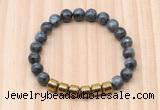 CGB9000 8mm, 10mm black labradorite & drum hematite beaded bracelets