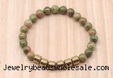 CGB9007 8mm, 10mm unakite & drum hematite beaded bracelets