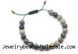 CGB9037 8mm, 10mm African turquoise & drum hematite adjustable bracelets