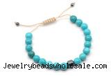 CGB9046 8mm, 10mm turquoise & drum hematite adjustable bracelets