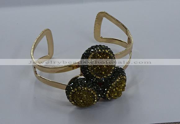 CGB907 20mm - 22mm coin druzy agate gemstone bangles wholesale