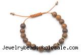 CGB9109 8mm, 10mm elephant skin jasper & rondelle hematite adjustable bracelets