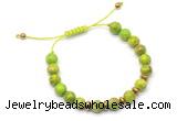 CGB9113 8mm, 10mm green sea sediment jasper & rondelle hematite adjustable bracelets