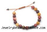 CGB9115 8mm, 10mm mookaite & rondelle hematite adjustable bracelets