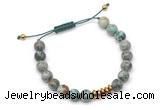 CGB9117 8mm, 10mm African turquoise & rondelle hematite adjustable bracelets