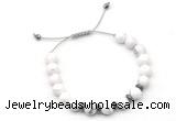 CGB9130 8mm, 10mm white howlite & rondelle hematite adjustable bracelets