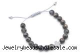 CGB9158 8mm, 10mm grey opal & cross hematite adjustable bracelets