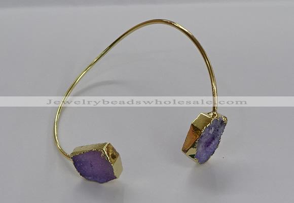 CGB919 13*18mm - 15*20mm freeform druzy agate gemstone bangles