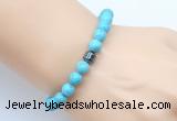 CGB9237 8mm, 10mm blue howlite & drum hematite power beads bracelets