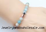 CGB9238 8mm, 10mm amazonite & drum hematite power beads bracelets