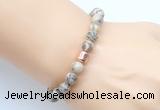 CGB9240 8mm, 10mm feldspar & drum hematite power beads bracelets