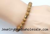 CGB9246 8mm, 10mm wooden jasper & drum hematite power beads bracelets