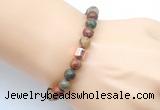 CGB9248 8mm, 10mm picasso jasper & drum hematite power beads bracelets