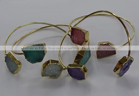 CGB925 13*18mm - 15*20mm freeform druzy agate gemstone bangles