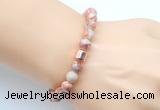 CGB9251 8mm, 10mm red net jasper & drum hematite power beads bracelets