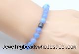 CGB9256 8mm, 10mm blue banded agate & drum hematite power beads bracelets