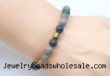 CGB9265 8mm, 10mm Indian agate & drum hematite power beads bracelets